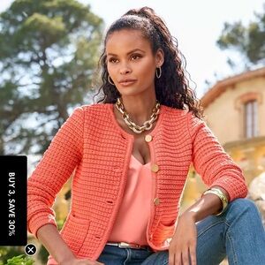 Boston Proper Vibrant Coral Blazer